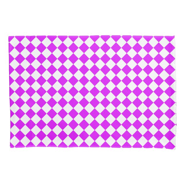 Padrão de diamante de xadrez branco roxo (Frente)
