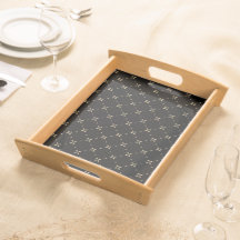 Padrão de diamante na bandeja de serviço de madeir