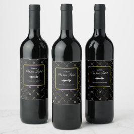 Padrão de diamante no rótulo de vinho personalizad