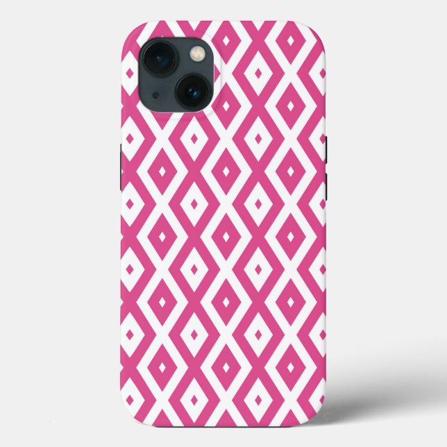 Padrão de diamante rosa e branco Case-Mate iPhone  (Verso)