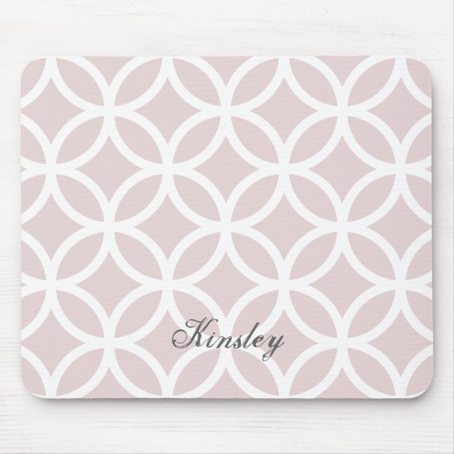 Padrão de Diamante Rosa Personalizado Mousepad (Frente)