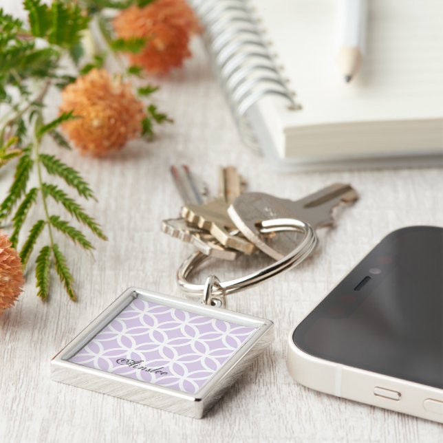 Padrão de diamante roxo Chaveiro personalizado (Lateral)