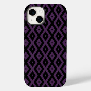 Padrão de diamante roxo escuro e preto