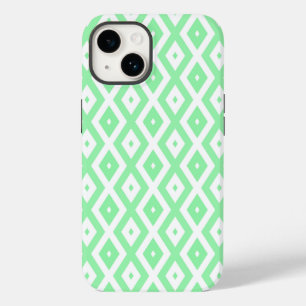 Padrão de diamante verde e branco