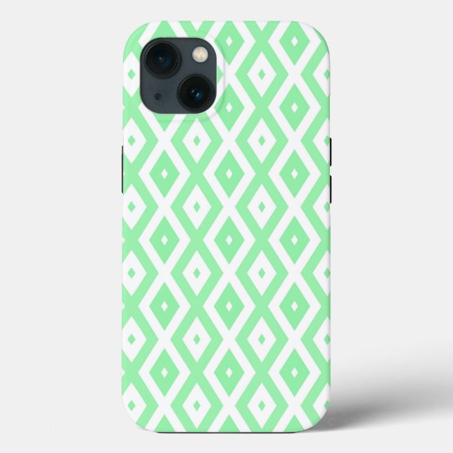 Padrão de diamante verde e branco Case-Mate capa d (Verso)