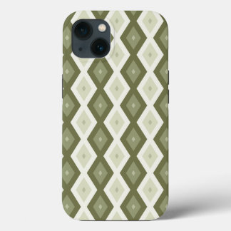Padrão de diamante verde-oliva capas de iphone de 