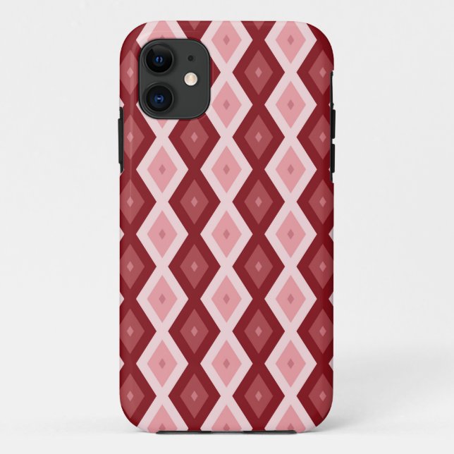 Padrão de diamante vermelho capas de iphone de aca (Verso)