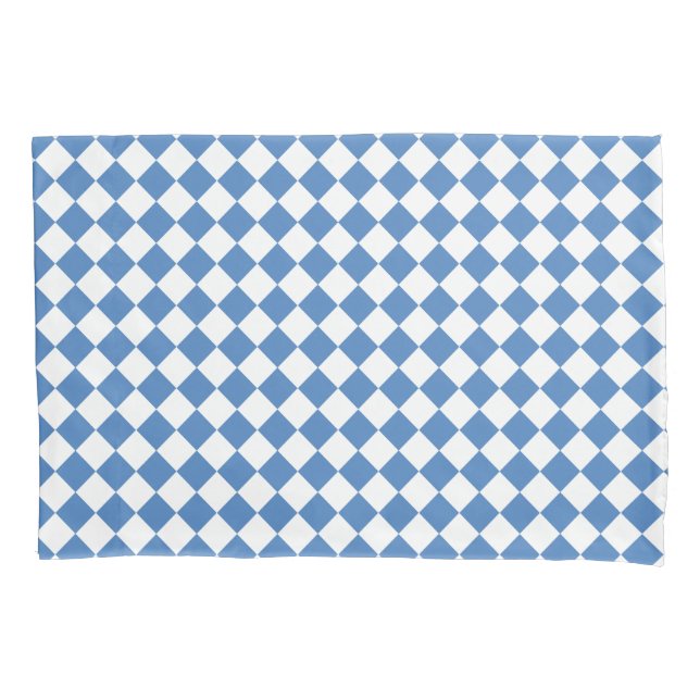 Padrão de Diamante Xadrez Branco Azul (Frente)