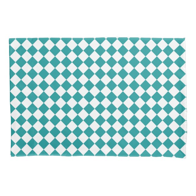 Padrão de diamante xadrez branco-verde (Frente)