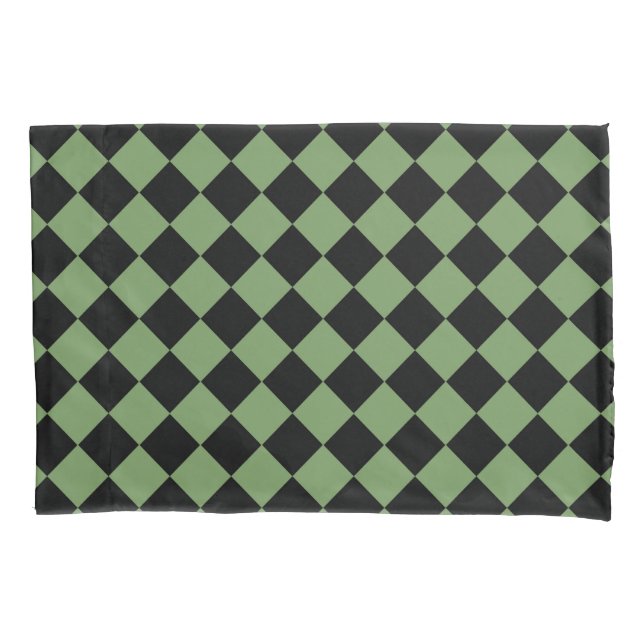 Padrão de Diamante Xadrez Verde (Frente-Esquerda)