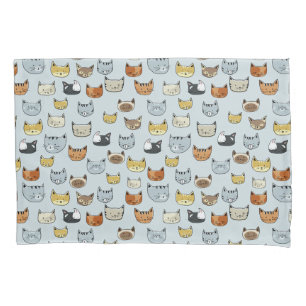 Padrão de Doodle do Rosto de Gato