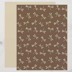 Padrão de Dragonfly Japonês, Cream e Taupe Tan