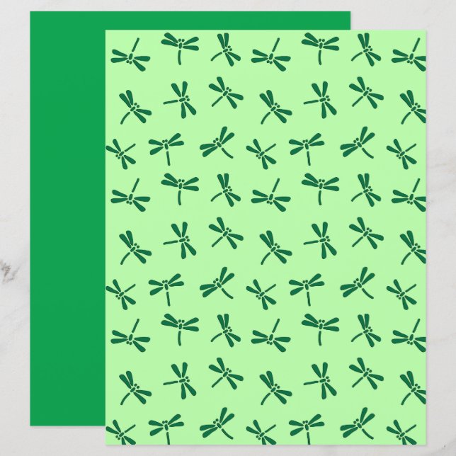 Padrão de Dragonfly Japonês, Light Jade Green (Frente/Verso)