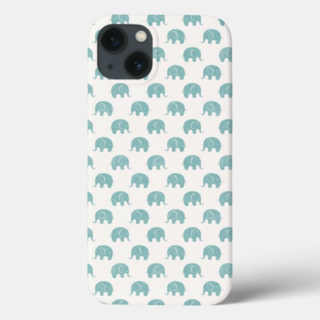 Padrão de Elefante Cortante Teal (Verso)