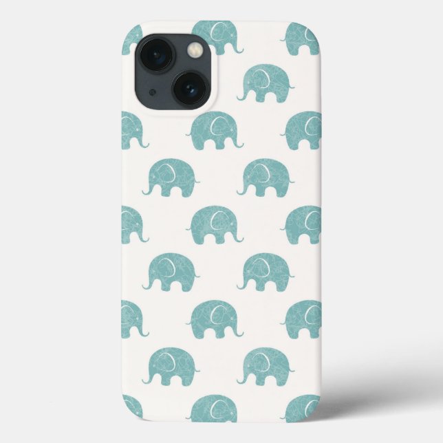 Padrão de Elefante Cortante Teal (Verso)