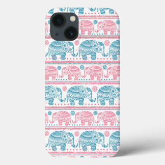 Padrão De Elefante Étnico Rosa E Teal