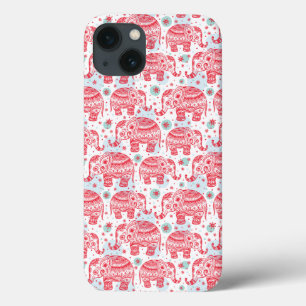 Padrão de Elefante Étnico Vermelho