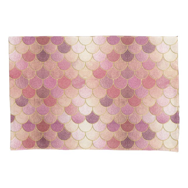 Padrão de Escala de Sereia do Shimmer Dourado rosa (Frente)
