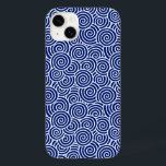 Padrão de espiral japonês - marinho azul e branco<br><div class="desc">Reprodução digital de um padrão reprodutor repetido baseado em designs têxteis japoneses tradicionais,  representa um padrão de espiral de água ou névoa branca com fundo de marinho escuro</div>