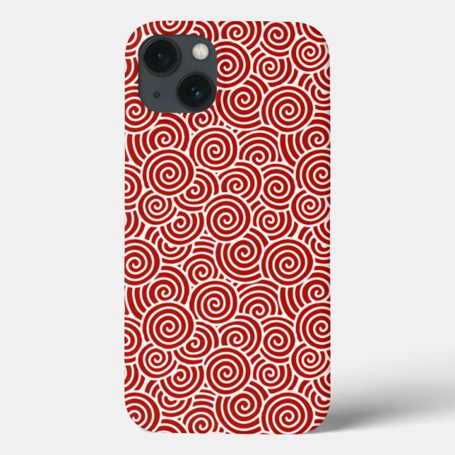 Padrão de espiral japonês - vermelho e branco prof (Verso)
