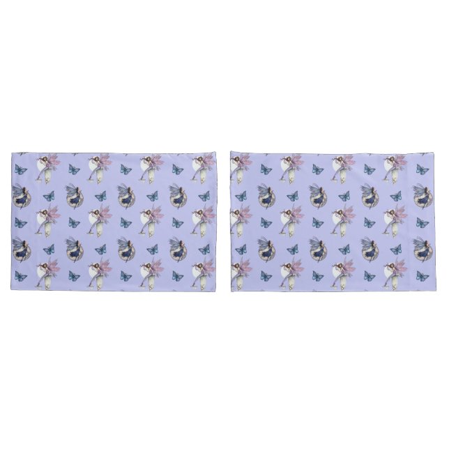 Padrão de Fada e Borboletas em Periwinkle (Verso - conjunto)