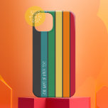 Padrão de faixa retrorativa arco-íris cores monogr<br><div class="desc">Um arco-íris retrô com 70 anos inspirou cores e um padrão mínimo. As cores verde,  azul,  amarelo,  laranja e vermelha podem ser alteradas. As grandes faixas que rodam na vertical fazem dele uma aparência ousada mas mínima para o seu cobrir.</div>