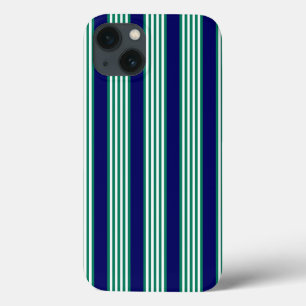Padrão de faixas verdes e brancas com azul-marinho