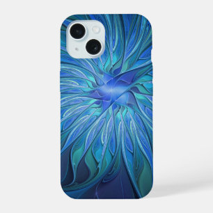 Padrão de Fantasia de Flor Azul, Arte Fractal Abst