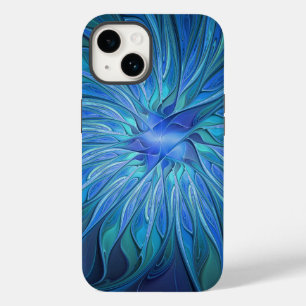 Padrão de Fantasia de Flor Azul, Arte Fractal Abst