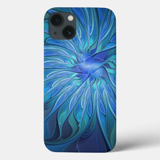 Padrão de fantasia de flores azuis, arte frontal A (Verso)