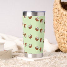 Padrão de fatias de coco em verde