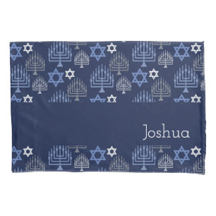Padrão de Feriado Azul de Hanukkah Menorah