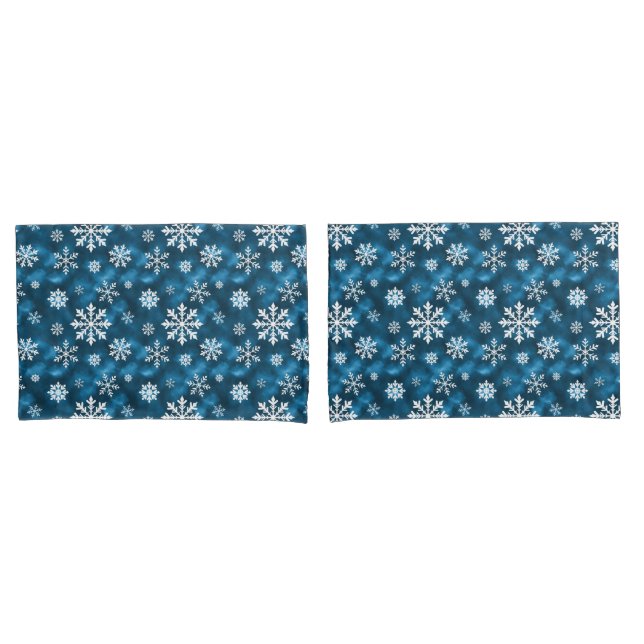Padrão de Floco de Neve em Fundo Azul Invernal (Frente - conjunto)