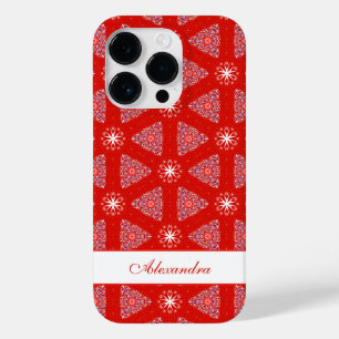 Padrão de Floco de Neve Vermelho Natal Personaliza