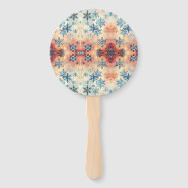 Padrão de Flocos de Neve Vintage - Leque
