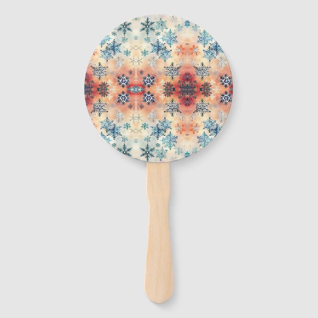 Padrão de Flocos de Neve Vintage - Leque (Frente)