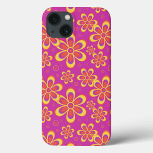 Padrão de Flor Amarelo-Roxo-Magenta
