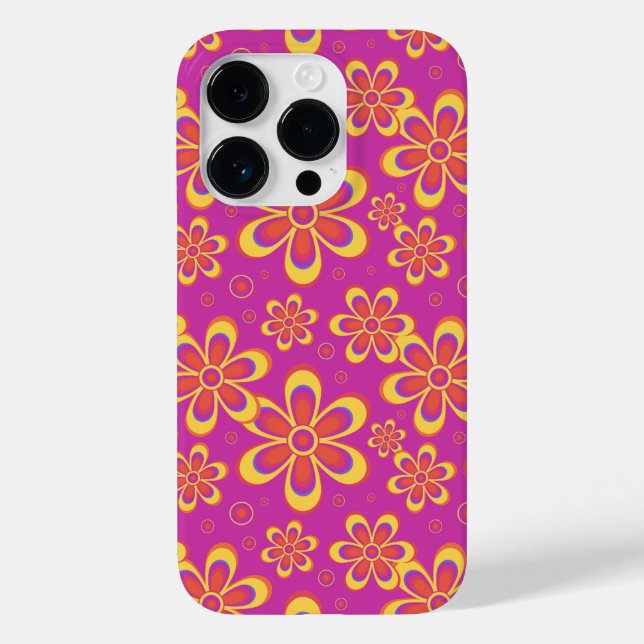 Padrão de Flor Amarelo-Roxo-Magenta (Verso)