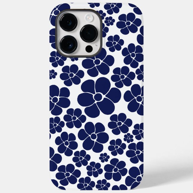 Padrão de Flor - Azul e Branco (Verso)