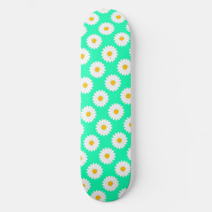 Padrão de Flor de Daisy Nebulosa Skateboard Aqua