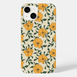 Padrão de Flor de Papoila Laranja