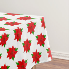 Padrão de Flor de Poinsettia em Toalha de Mesa Bra