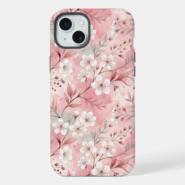 Padrão de Flor de Sakura Rosa  (Verso)