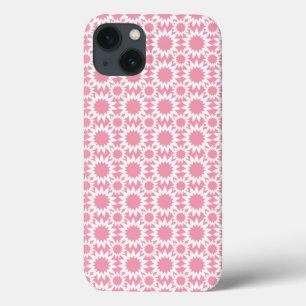 Padrão de Flor Estrela Rosa e Branco Fofo