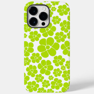 Padrão de Flor no Verde limão e Branco