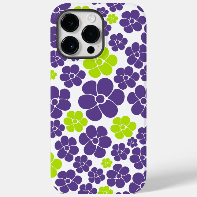 Padrão de Flor no Verde limão e Roxo (Verso)