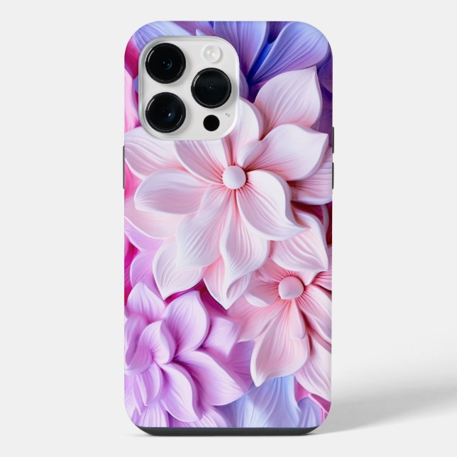 Padrão de Flor Pastel 3D (Verso)