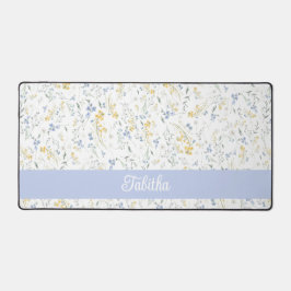 Padrão de Flor Silvestre Amarela Azul com Nome Per