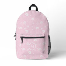 Padrão de Flor Silvestre Rosa e Branco Suave