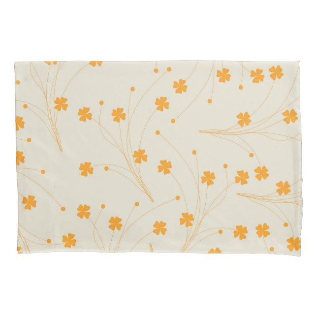 Padrão de Flor Y2K 70s do Orange Beige Retro (Frente)